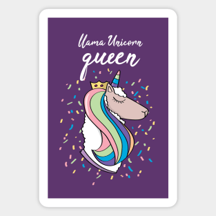 Llama Unicorn Queen Magnet